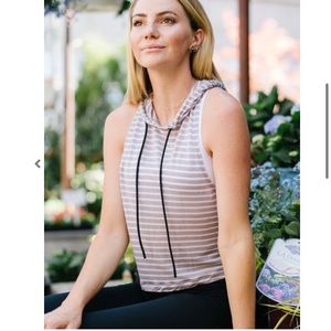 NWT Zyia Striped Crop Hoodie